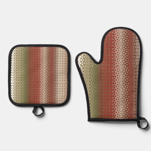 Multicolored boho  ovenwant & pannenlap set (Voorkant)