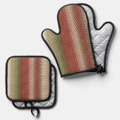 Multicolored boho ovenwant & pannenlap set (Voorkant / Achterkant)