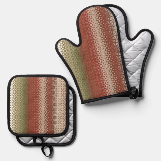 Multicolored boho  ovenwant & pannenlap set (Voorkant / Achterkant)