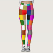 Multicolored Bold Color Blocks Design  Leggings (Voorkant)