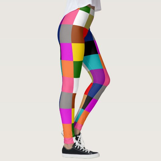 Multicolored Bold Color Blocks Design  Leggings