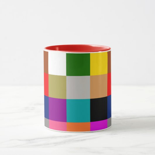Multicolored Bold Color Blocks Design Mok (Midden)