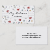 Multicolored Botanische Patroon van de Waterverf Visitekaartje (Voorkant / Achterkant)