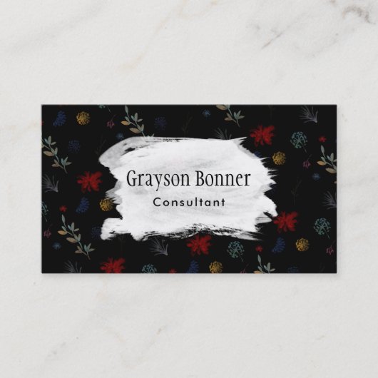 Multicolored Botanische Patroon van de Waterverf Visitekaartje (Voorkant)