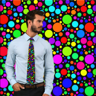 Multicolored Bubble Stippen Stropdas (zwart)