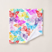 Multicolored Butterflies Pattern Bad Handdoek (Wasdoekje)