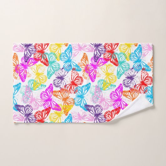 Multicolored Butterflies Pattern Bad Handdoek (Handdoek)