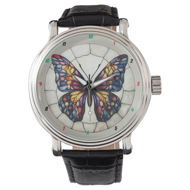 Multicolored butterfly design  horloge (Voorkant)