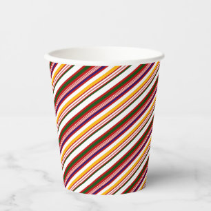 Multicolored Candy Cane Stripes Kerstmis Papieren Bekers