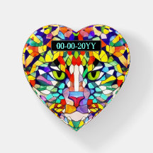 Multicolored Cat Mosaic met herdenkingsdatum