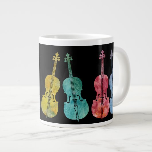 Multicolored Cellos Grote Koffiekop (Voorkant rechts)