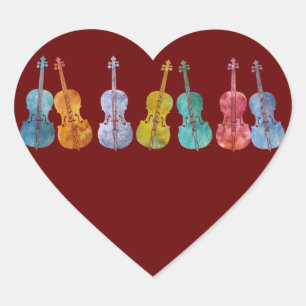 Multicolored Cellos Hart Sticker