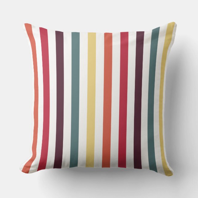Multicolored Chic-stripes Kussen (Voorkant)