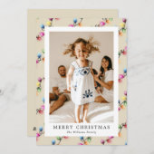 Multicolored Christmas Lights Photo Feestdagenkaart (Voorkant / Achterkant)