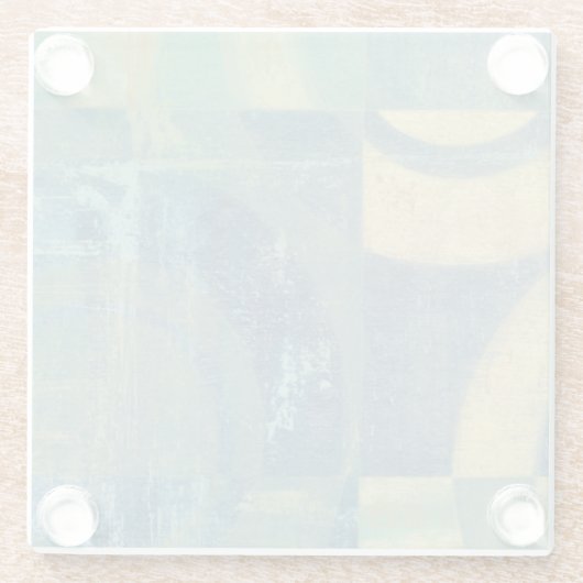 Multicolored Circles & Panels Glazen Onderzetter (Achterkant)