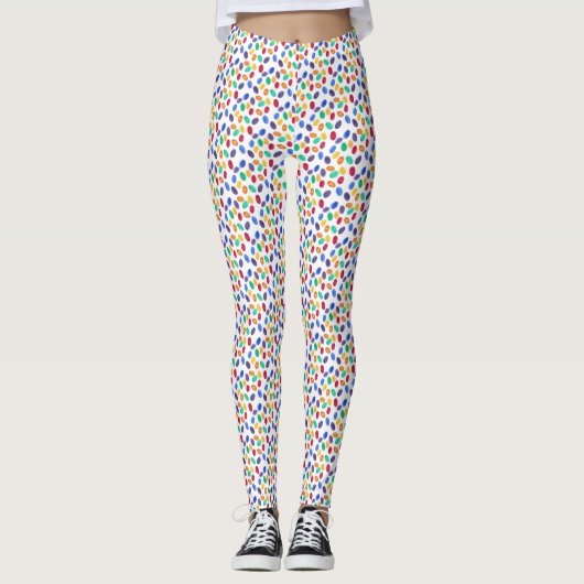 Multicolored Colorful Jelly Bean Kijk Leggings (Voorkant)