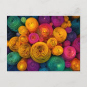 Multicolored concentric circles abstract texture briefkaart (Voorkant)