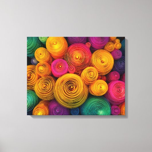 Multicolored concentric circles abstract texture canvas afdruk (Voorkant)