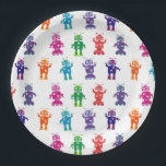 Multicolored Crazy Robot Kids Birthday Party Papieren Bordje<br><div class="desc">Multicolored gekke gekke kinderverjaardagsfeestje robot noemde papieren borden. Witte papieren borden met fel leuke robots die golven en dansen. Jongen en meisjes robots design op papieren borden zullen een leuke aanvulling zijn op je robots verjaardagsfeestje. Borden hebben twee maten.</div>