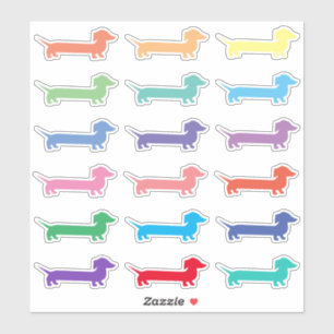 Multicolored Dachshunds. Sticker