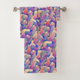 Multicolored de Dataset van de Bath van het Patroo Bad Handdoek