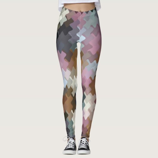 Multicolored Digital Camo Pattern Leggings (Voorkant)