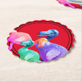 Multicolored Dodo Paper-Onderzetters Kartonnen Onderzetters (Gekanteld)