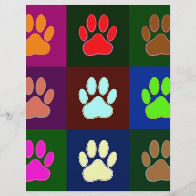 Multicolored Dog Paw Print Pattern (Voorkant)