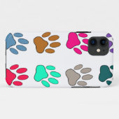 Multicolored Dog Paw Print Pattern Case-Mate iPhone Case (Achterkant (horizontaal))