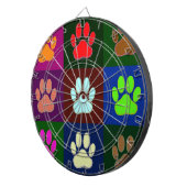 Multicolored Dog Paw Print Pattern Dartbord (Voorkant Rechts)