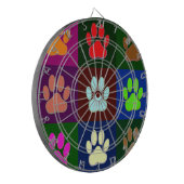 Multicolored Dog Paw Print Pattern Dartbord (Voorkant Links)