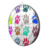 Multicolored Dog Paw Print Pattern Dartbord (Voorkant Rechts)