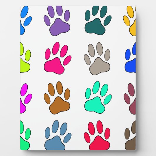 Multicolored Dog Paw Print Pattern Fotoplaat (Voorkant)