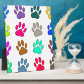 Multicolored Dog Paw Print Pattern Fotoplaat (Zijkant)