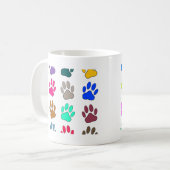 Multicolored Dog Paw Print Pattern Koffiemok (Voorkant links)