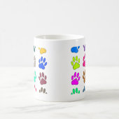 Multicolored Dog Paw Print Pattern Koffiemok (Center)