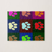 Multicolored Dog Paw Print Pattern Legpuzzel (Horizontaal)