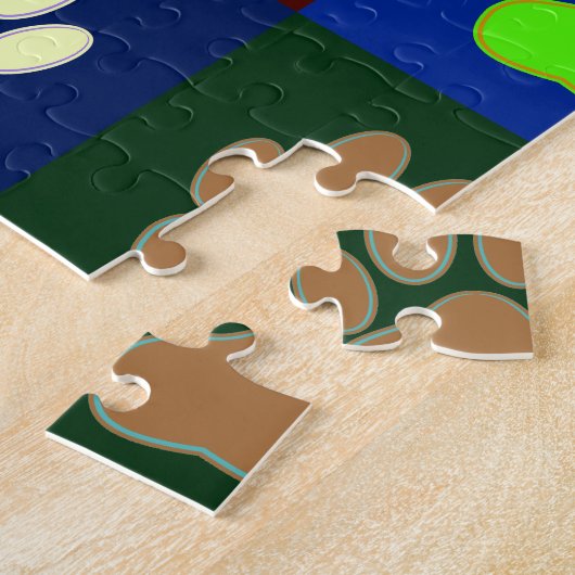 Multicolored Dog Paw Print Pattern Legpuzzel (Zijkant)