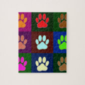 Multicolored Dog Paw Print Pattern Legpuzzel (Verticaal)