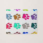 Multicolored Dog Paw Print Pattern Legpuzzel (Horizontaal)