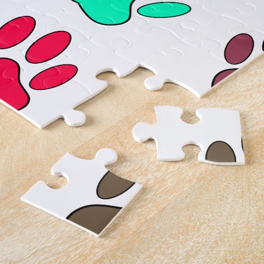 Multicolored Dog Paw Print Pattern Legpuzzel (Zijkant)