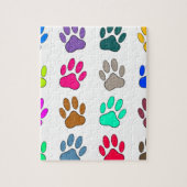 Multicolored Dog Paw Print Pattern Legpuzzel (Verticaal)