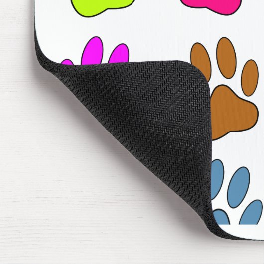 Multicolored Dog Paw Print Pattern Muismat (Hoek)