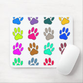 Multicolored Dog Paw Print Pattern Muismat (Met muis)