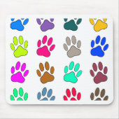 Multicolored Dog Paw Print Pattern Muismat (Voorkant)