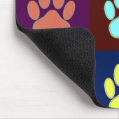 Multicolored Dog Paw Print Pattern Muismat (Hoek)