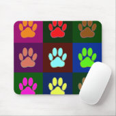 Multicolored Dog Paw Print Pattern Muismat (Met muis)