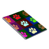 Multicolored Dog Paw Print Pattern Notitieboek (Rechterzijde)