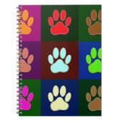 Multicolored Dog Paw Print Pattern Notitieboek (Voorkant)
