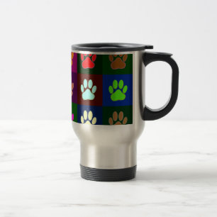 Multicolored Dog Paw Print Pattern Reisbeker